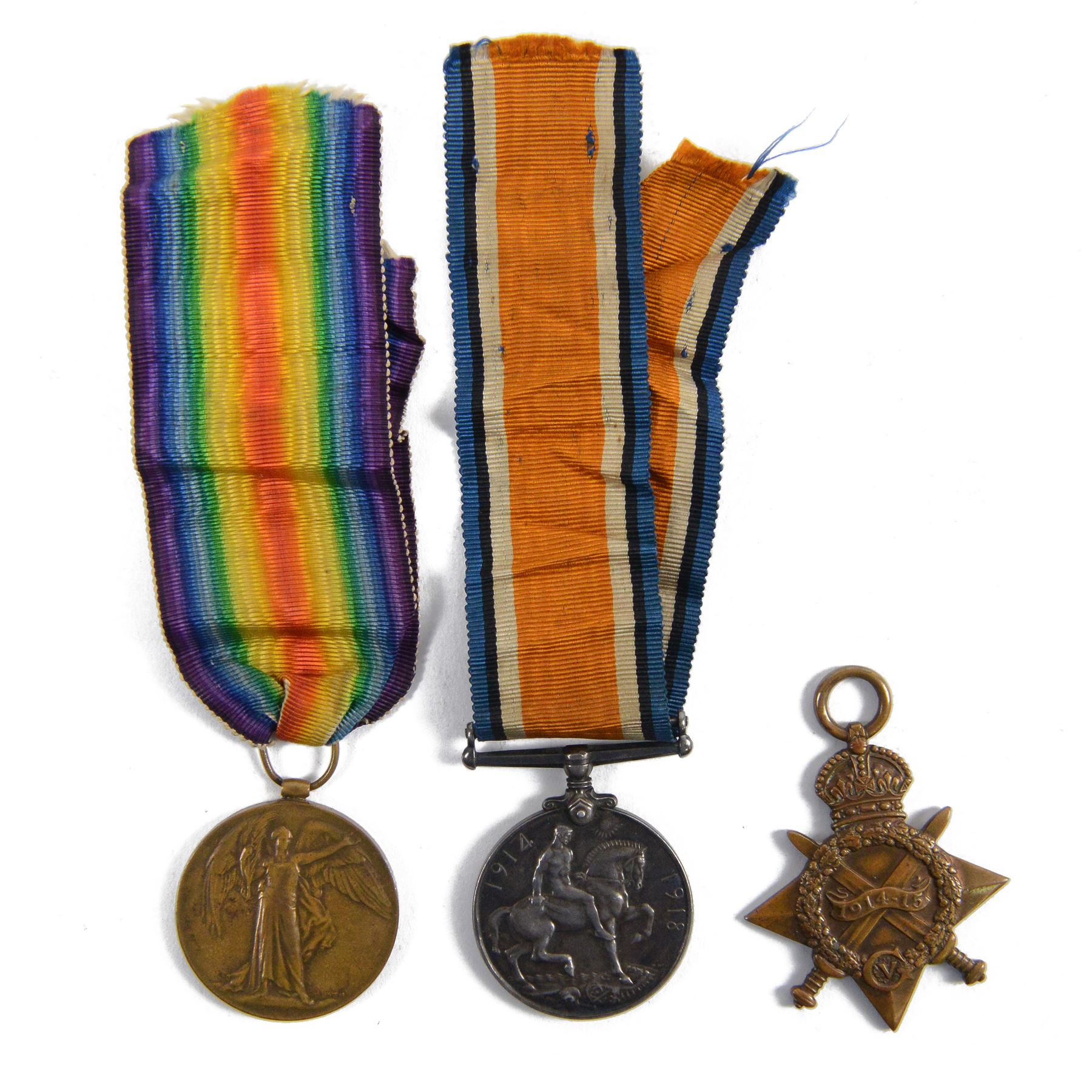 WWI medal trio, 1914-15 star, War medal and Victory medal, awarded to 20238 DVR; H Pratt. R.F.A 
