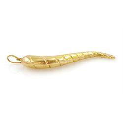 18ct gold Italian horn pendant
