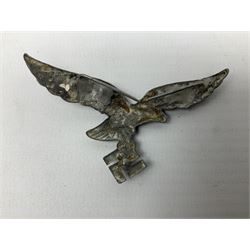 Five WW2 German peaked cap badges, four with double-pinned backs