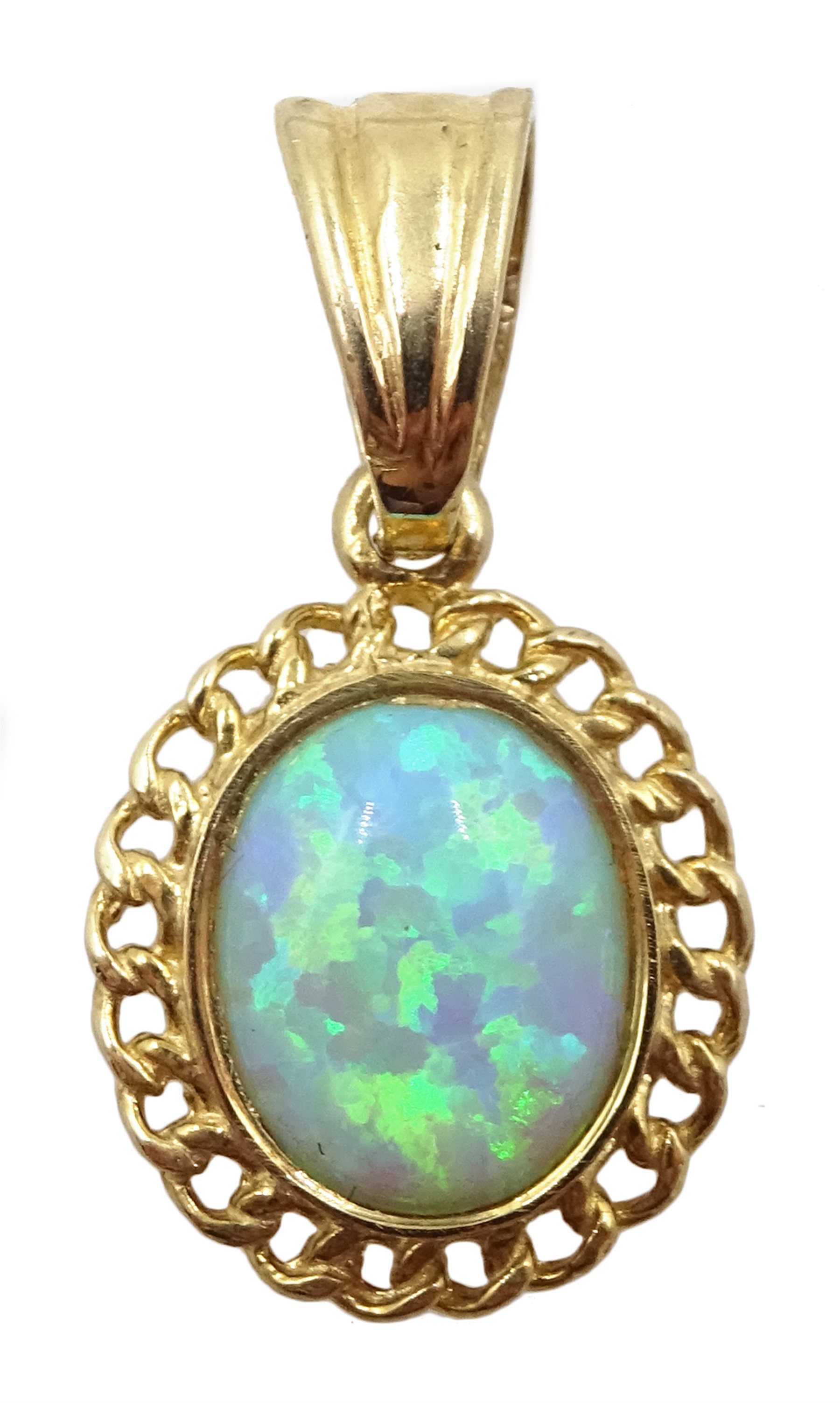 9ct gold opal pendant, hallmarked