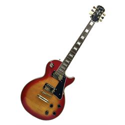  Epiphone Gibson Les Paul electric guitar c2004 with red sunburst finish, serial no.U02030418; L100cm; in fitted hard case