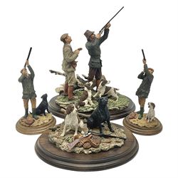 Four Country Artists figures, comprising Shooting figure group by K.Sherwin, Gun dog figure group, First Brace - Labrador and First Brace - Springer, largest H35cm 