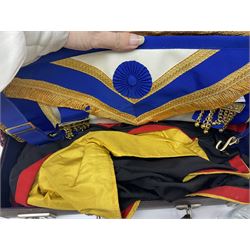 Quantity of Masonic regalia to include aprons, sash ties etc