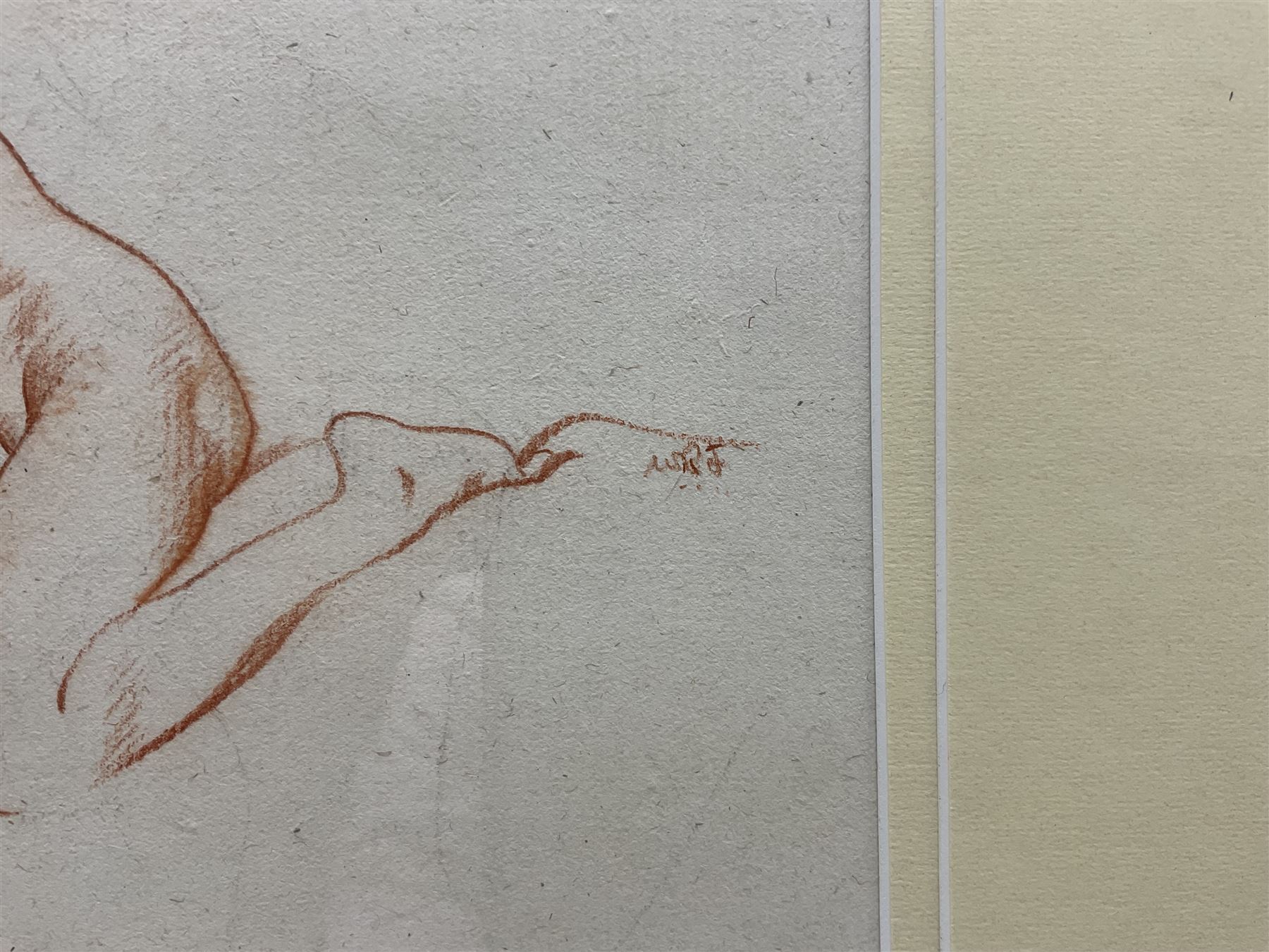 Sir William Russell Flint (Scottish 1880-1969): Nude Stretching, sanguine chalk signed with initials 19cm x 27cm 
Provenance: private collection; with James Alder Fine Art, Hexham