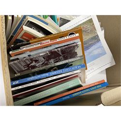 Collection of bus related magazines dating from the 1960s and later, to include Buses Illustrated Magazine, by Ian Allen, Bus & Coach Preservation magazine, Bus Fayre magazine, together with books relating to trans, railway interest etc in six boxes