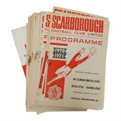 Comprehensive collection of 1970s Scarborough FC football programmes