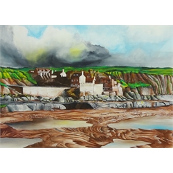  Robin Hood's Bay, acrylic on paper signed and dated 1999 by Ian Blott 56cm x 78cm   