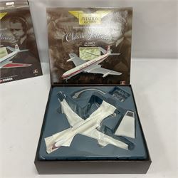 Corgi - Aviation Archive, ten models comprising three ‘Classic Jetliners’ and seven ‘Frontier Airlines’ 1:144 scale models, 48501 D.H. Comet 4B - British European Airways; 48502 D.H. Comet 4 - Dan-Air London; 48506 limited edition De Havilland Comet 4B BEA Airtours no.23/2700; seven Lockheed Constellation models comprising; 47501 TWA, 47502 Qantas, 47503 Air India, 47504 KLM, 47505 Braniff International Airways, 47507 Eastern Airlines, and 47508 PAN AM; all boxed (10) 