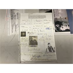 76 Squadron - small archive of photographs, signatures etc; signed copy of Conversations with a Rear gunner by Tony Winser; and collection of signatures of WW2 pilots and aircrew, some original but most facsimile/copies, including Lt. Col. W.A. Bishop VC, DSO, MC, DFC, Johnnie Johnson, Bomber Command etc