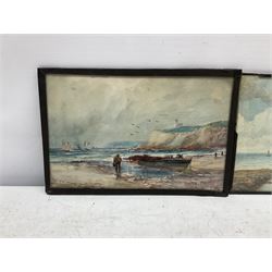 Austin Smith (British early 20th century): Coastal Scene, watercolour signed and dated 1919; Coastal Lighthouse, watercolour initialled THH 15cm x 22cm (2)
