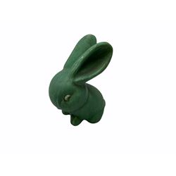 Large Bourne Denby green rabbit, with printed mark beneath, H26cm
