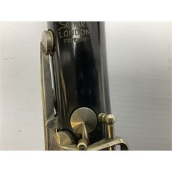 Selmer Student Console four-piece clarinet; No.479 L67cm; in scratch built case with quantity of reeds