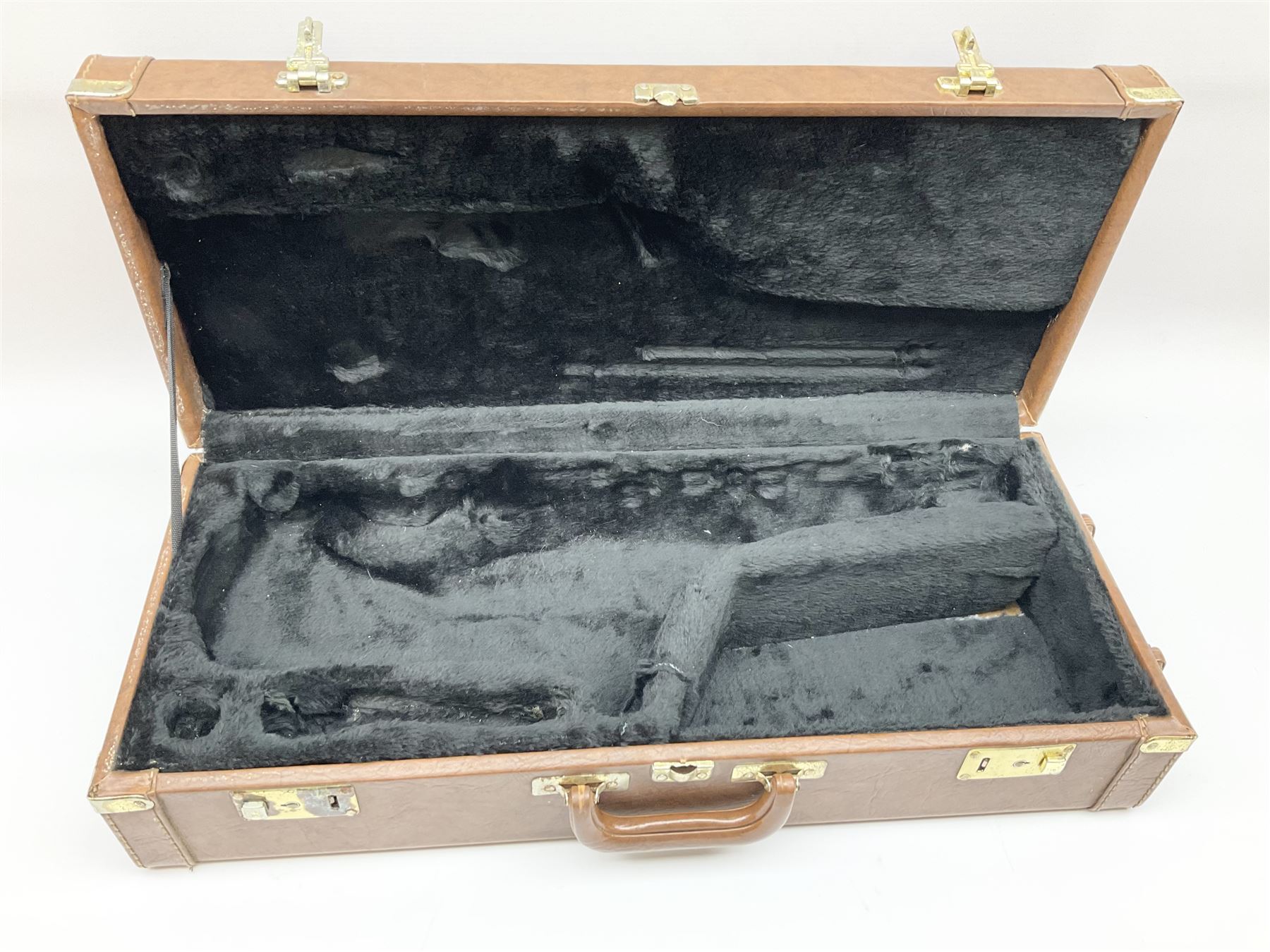 Trevor J. James & Co. 'The Horn' brass alto saxophone, serial no.T04498, H68cm in fitted carrying case