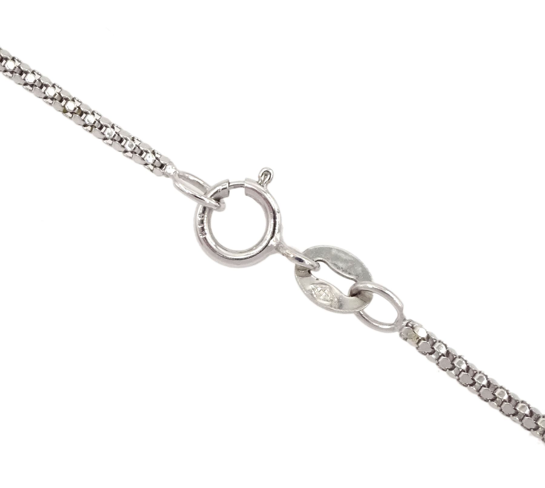 18ct white and yellow gold diamond pendant necklace, single pear cut fancy red/brown diamond of approx 5.70 carat, suspending from a graduating five stone round brilliant cut white diamond bail, on a fancy bead link chain necklace, total white diamond weight approx 0.75 carat