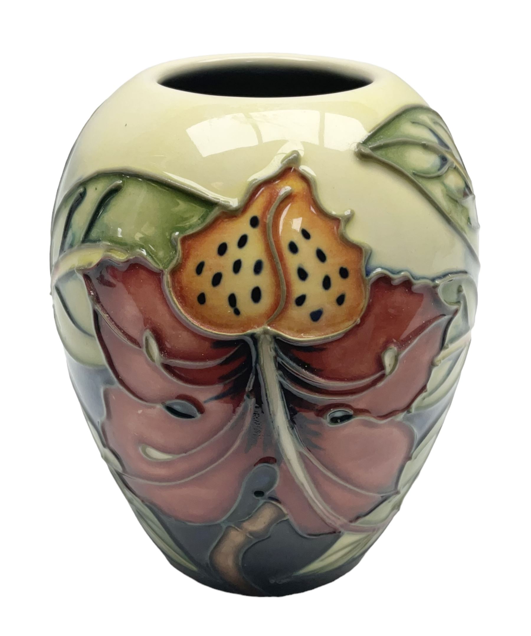 Moorcroft Simeon patterned vase, with printed mark beneath, H9cm