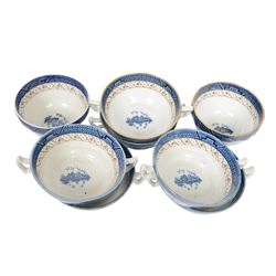 Booths Real Old Willow tea and dinner service, including six dinner plates, eight side plates, four egg cups, milk jug etc 