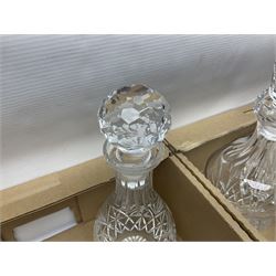 Collection of Waterford and Tyrone crystal, including wine glasses, clock, bowl, etc, together with a collection of other cut glass and crystal