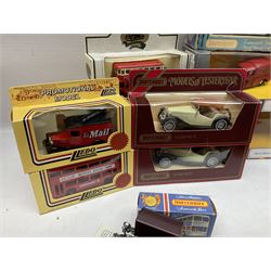 Four Franklin Mint 1:24 scale model cars, to include 1940 Duesenberg, 1912 Packard Victoria, 1935 Duesenberg and 1911 Rolls Royce, together with other diecast vehicles including Matchbox Models of Yesteryear, Lledo etc