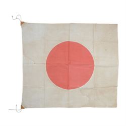 WWII Japanese Yosegaki Hinomaru (Good Luck) national flag, H72cm, L80cm

