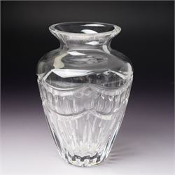 Waterford Crystal 'Pompeii' vase, boxed, H15cm, a Waterford 'Archive' vase, boxed, H18cm, and a collection of other Waterford items, including an ashtray, cake slice, and covered pot (5)