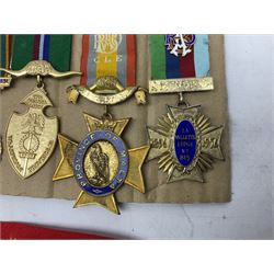 Masonic and similar jewels/medals to include Royal Antediluvian Order of Buffaloes, hallmarked, L.A Vallette Lodge No. 815, hallmarked, R.A.O.B Justice Truth Philanthropy, etc 