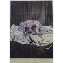 Francis Bacon (British 1909-1992): 'Two Figures 1953', artist's proof lithograph signed and marked e.a. in pencil 41cm x 28cm
Provenance: with Belmain Antiques, Ripon; Robert Simms Hampstead. J Y Poucher, Vernon, France, label verso


