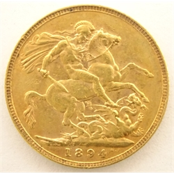  Queen Victoria 1894 gold full sovereign  