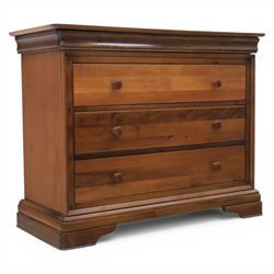 Willis & Gambier - French cherry wood chest fitted with three drawers, on bracket feet