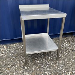 Small stainless steel single tier preparation table  - THIS LOT IS TO BE COLLECTED BY APPOINTMENT FROM DUGGLEBY STORAGE, GREAT HILL, EASTFIELD, SCARBOROUGH, YO11 3TX