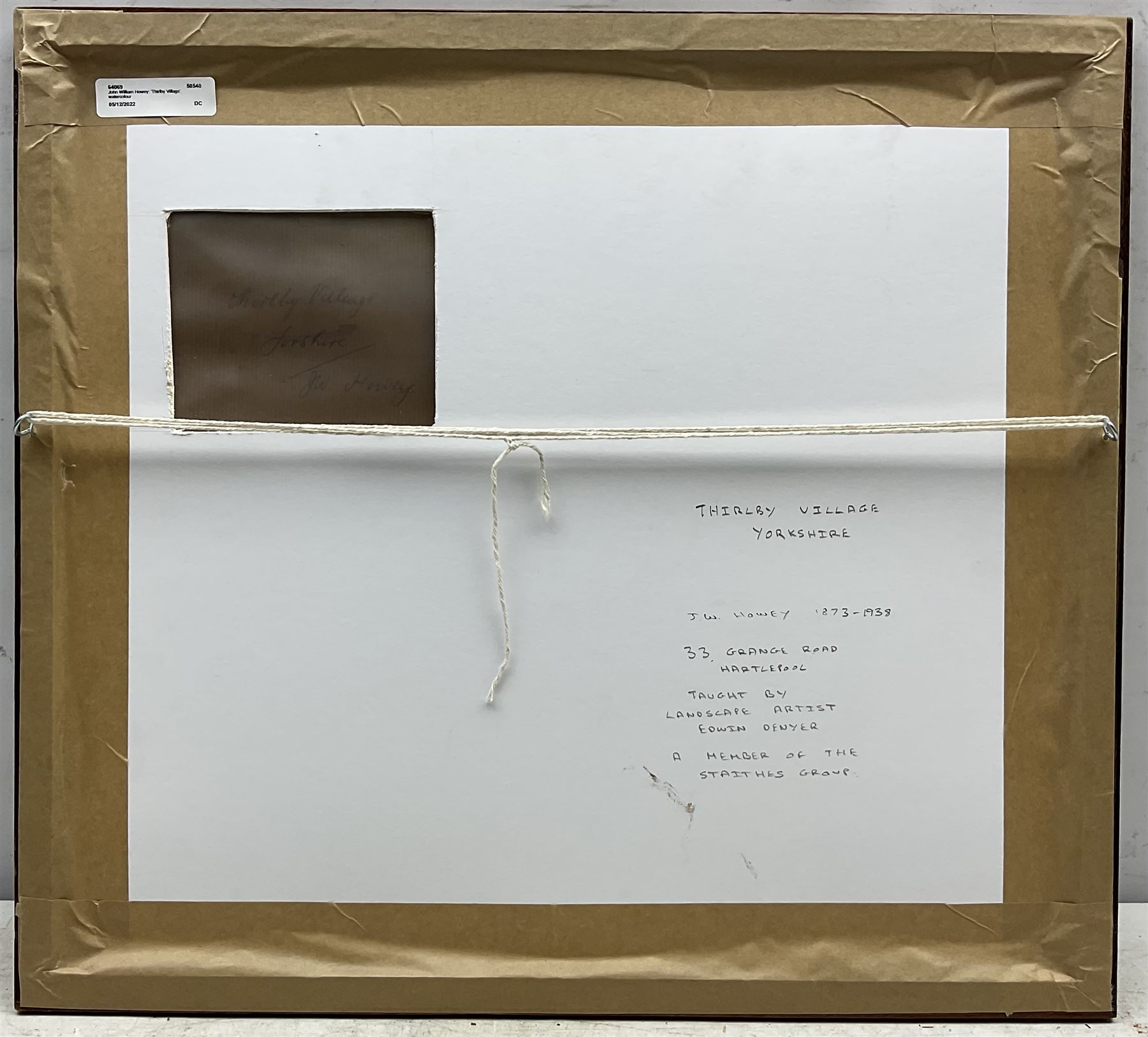 John William Howey (Staithes Group 1873-1938): 'Thirlby Village - Yorkshire', watercolour, signed and titled verso 30cm x 36cm