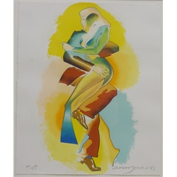  Allen Jones (British 1937-): Dancing Couple, artist's proof  coloured lithograph signed numbered AP 19/20 and dated '83 in pencil 30cm x 25cm  