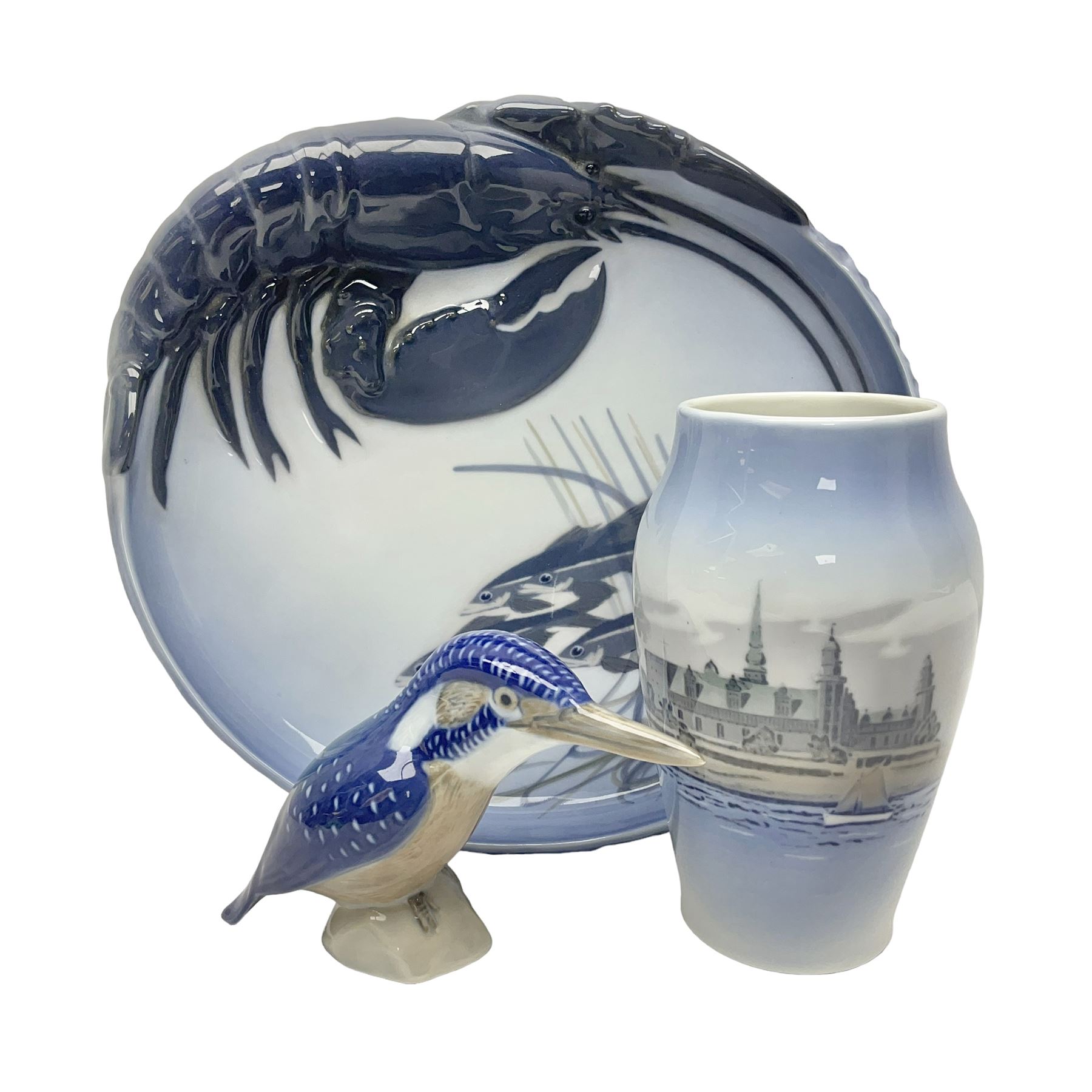 Royal Copenhagen dish modelled with a lobster and painted with 