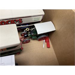 Corgi - collection of modern Showmans/Circus die-cast models including Dodgem car transporters, caravans, traction engines etc; all unboxed; and nine unopened blister packed models by Corgi, New-Ray etc including Chitty Chitty Bang Bang, Transit Vans etc