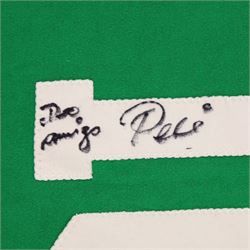 New York Cosmos football shirt signed by Pele, with stitched no. 10 and 'PELE' to reverse, with certificate of authenticity from Chaucer Auctions