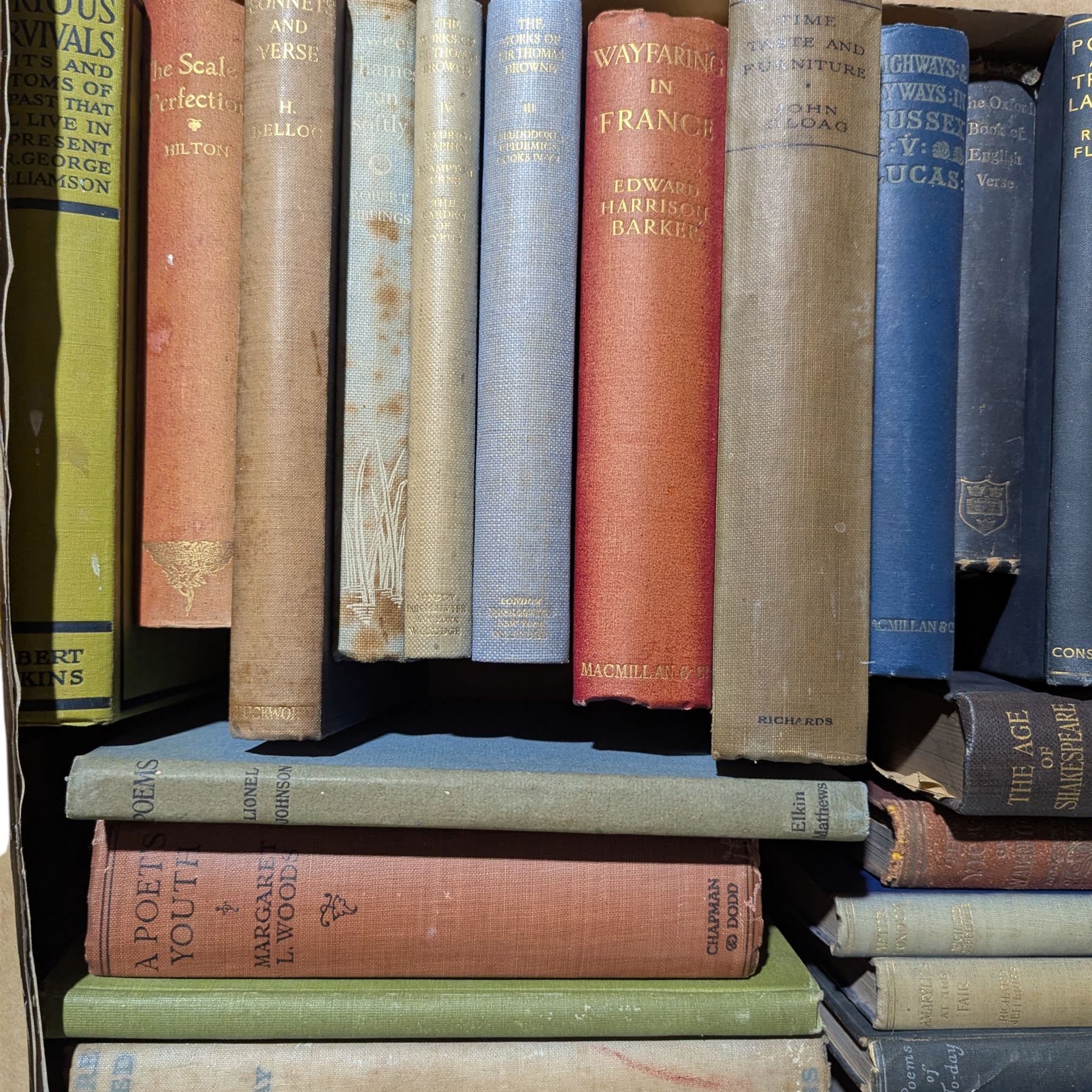 Collection of poetical works and other books in four boxes