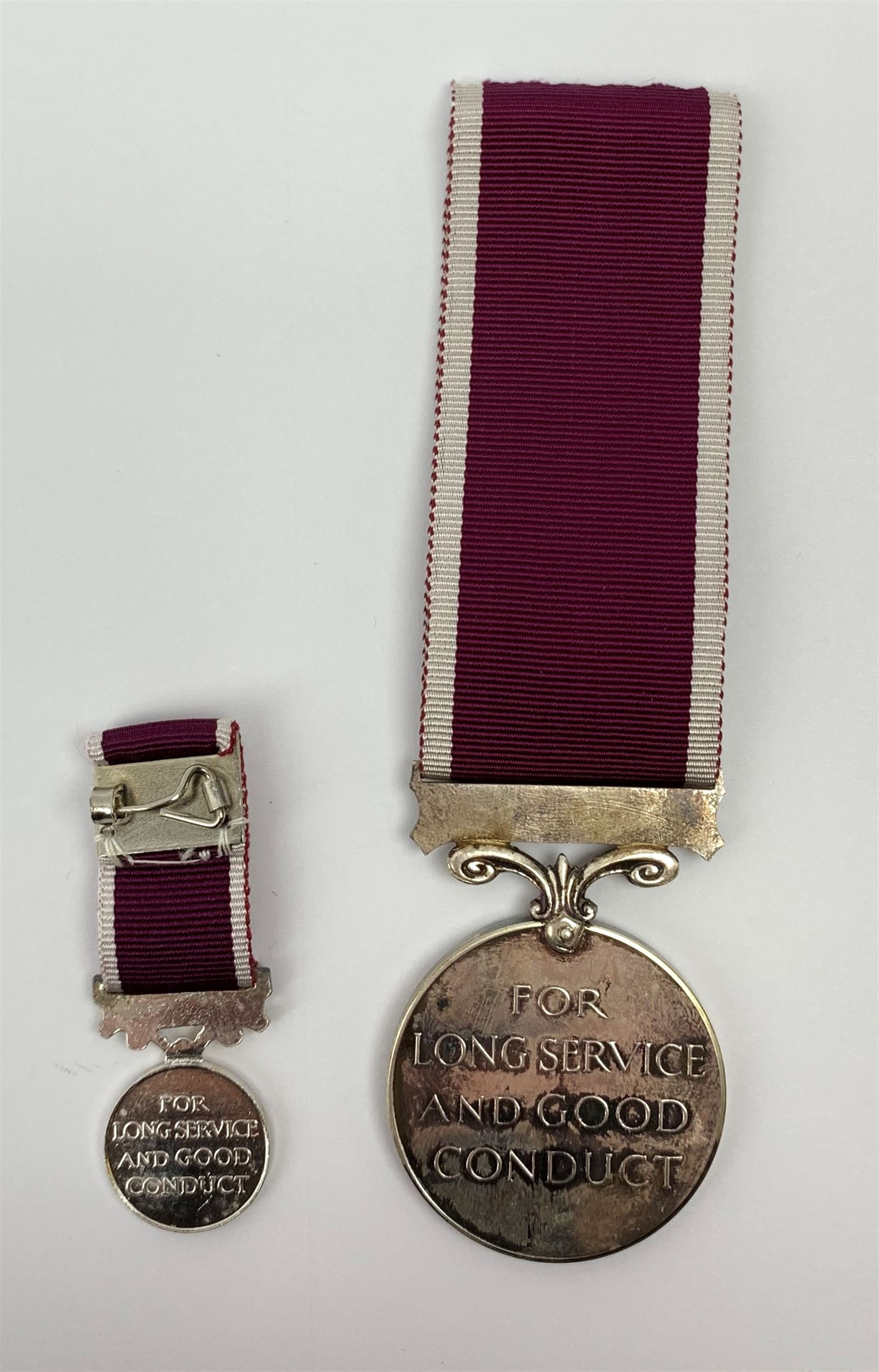 Queen Elizabeth II medal for Long Service and Good Conduct, awarded to '24312152 SGT J WILLOUGHBY RAMC', with unnamed miniature