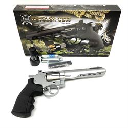 BCS FS-1002 full metal CO2 revolver, L32cm overall; boxed with two CO2 cartridges, instructions etc