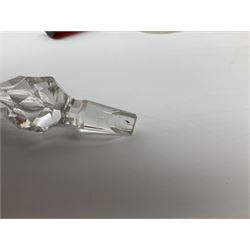 Group of silver mounted glass scent bottles and crested ware, together with a Brierglass lead crystal box with a glass and silver, lid, etc all silver with various hallmarks. 