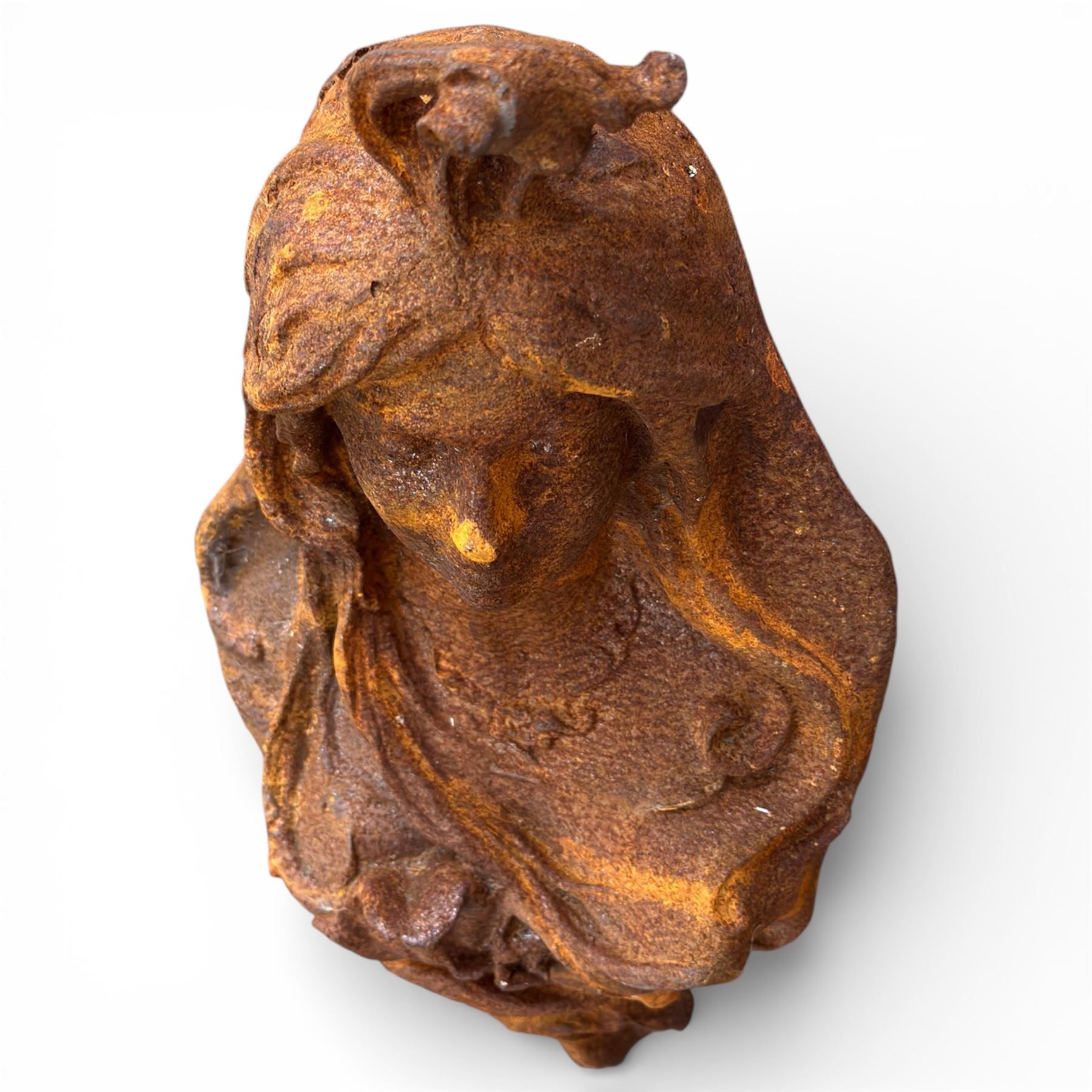 Cast iron bust wall decoration 