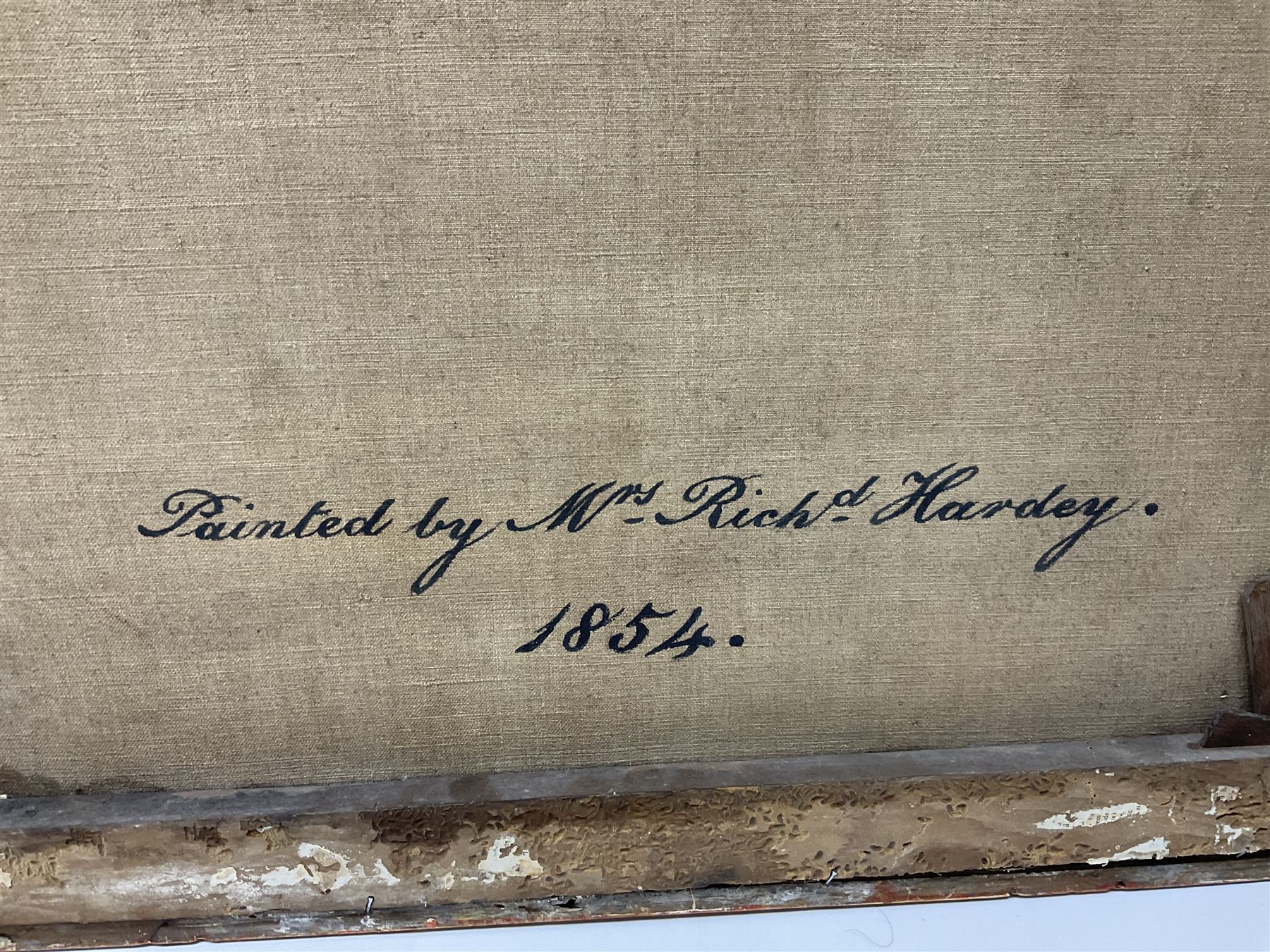 Mrs Richard Hardey (Hannah Maria Hudson) (Hull 1815-1865): George Earle (1782-1863) and Mary Foster - Half Length Portraits, pair oval oils on canvas, the latter signed and dated 1854 verso 74cm x 62cm (2) 

Notes: Hannah Maria Hudson, daughter of Wesleyan Minister Revd. Benjamin Brook Hudson and his wife Hannah, was born in Dumfries in 1815, but soon moved to Barrow upon Humber where her father was a minister. She married Mr Richard Hardey (1816-1889) on 23rd April 1840 and the couple moved to Hull. Hannah worked as a talented, if relatively unknown, portrait painter, working under the name of 'Mrs Richard Hardey'. Sadly, Hannah developed breast cancer and died in January 1865, while Richard went on to work as a successful portrait photographer. 

George Earle Jnr was the son of George Earle Snr (1748-1827), who migrated to Hull c.1777 and established himself as a stonemason, architect and speculative builder, and Mary Hargrave, daughter of stone mason and carver-gilder, Jeremiah Hargrave. George Jnr. married Mary Foster at St Mary's Church, Sculcoates on 19th February 1811, and, alongside his brother Thomas, established a business as Hull merchants who were, for a time, the town's leading importers of slate, stone, and Italian marble. In the 1851 census, he is listed as a 'Merchant, Ship Owner & Cement Manufacturer'. George Jnr's nephews Charles Foster Earle (1819-1870) and William Joel Earle (1824-1871) would go on to found C and W Earle (Earle's Shipbuilding) in 1845, having bought the Junction Foundry from James Livingston who built the first iron steam packet in 1831.