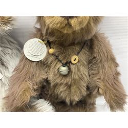 Two Charlie Bears - CB114040B William IV teddy bear, from the 2011 Charlie Bears Plush Collection, limited edition No.3263/4000; H50cm; and CB083796 Kelsey; both designed by Isabelle Lee and with original tags (2)

