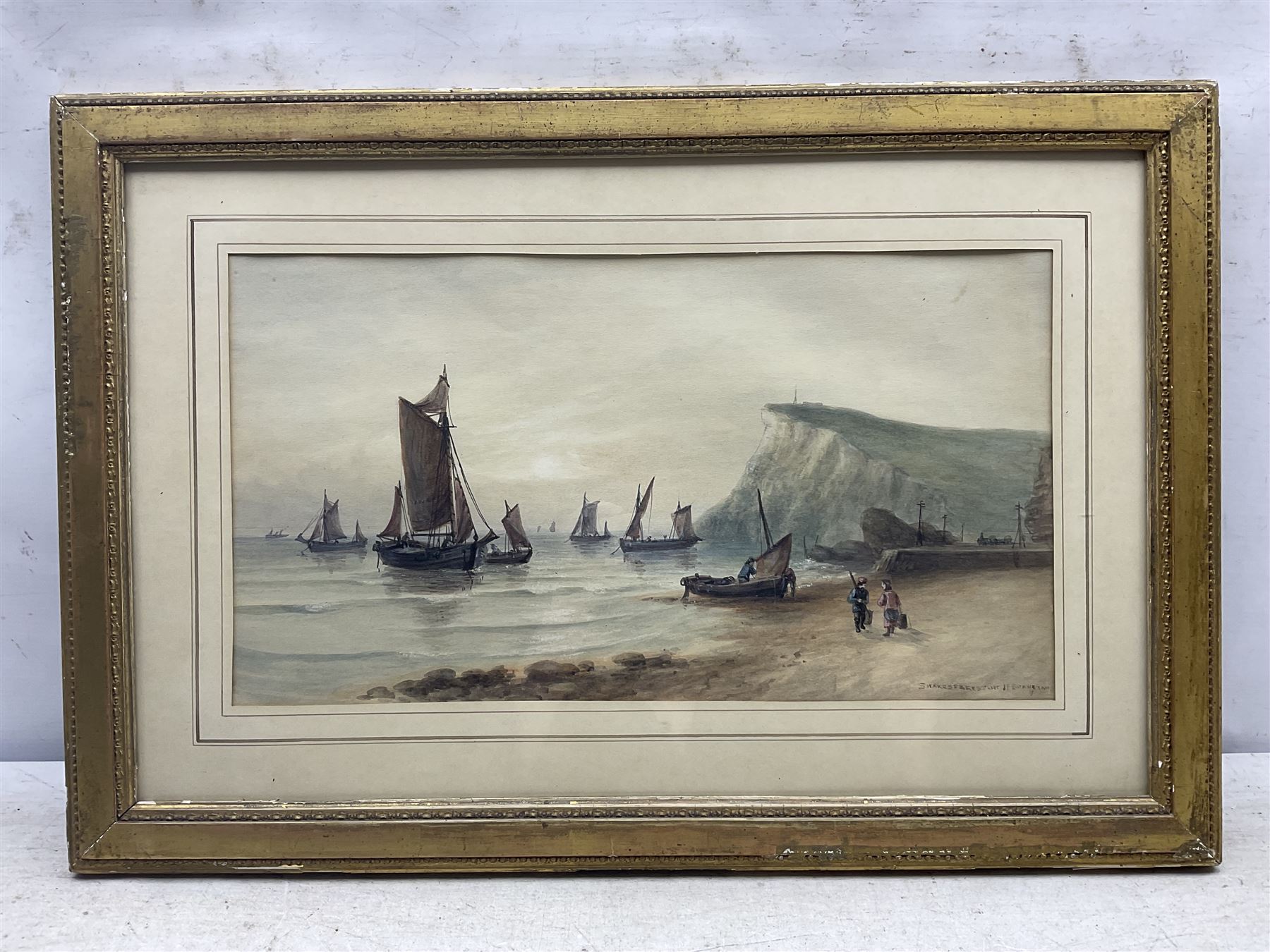 John Francis Branegan (British 1843-1909): 'Shakespeare Cliff' - Dover, watercolour signed and titled, 25cm x 45cm 
