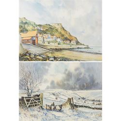 John Freeman (British 1942-): 'Runswick' and 'Moortops', two watercolours signed titled an...