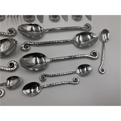 Artisan 24 piece stainless steel cutlery set in the Hammered Shell pattern