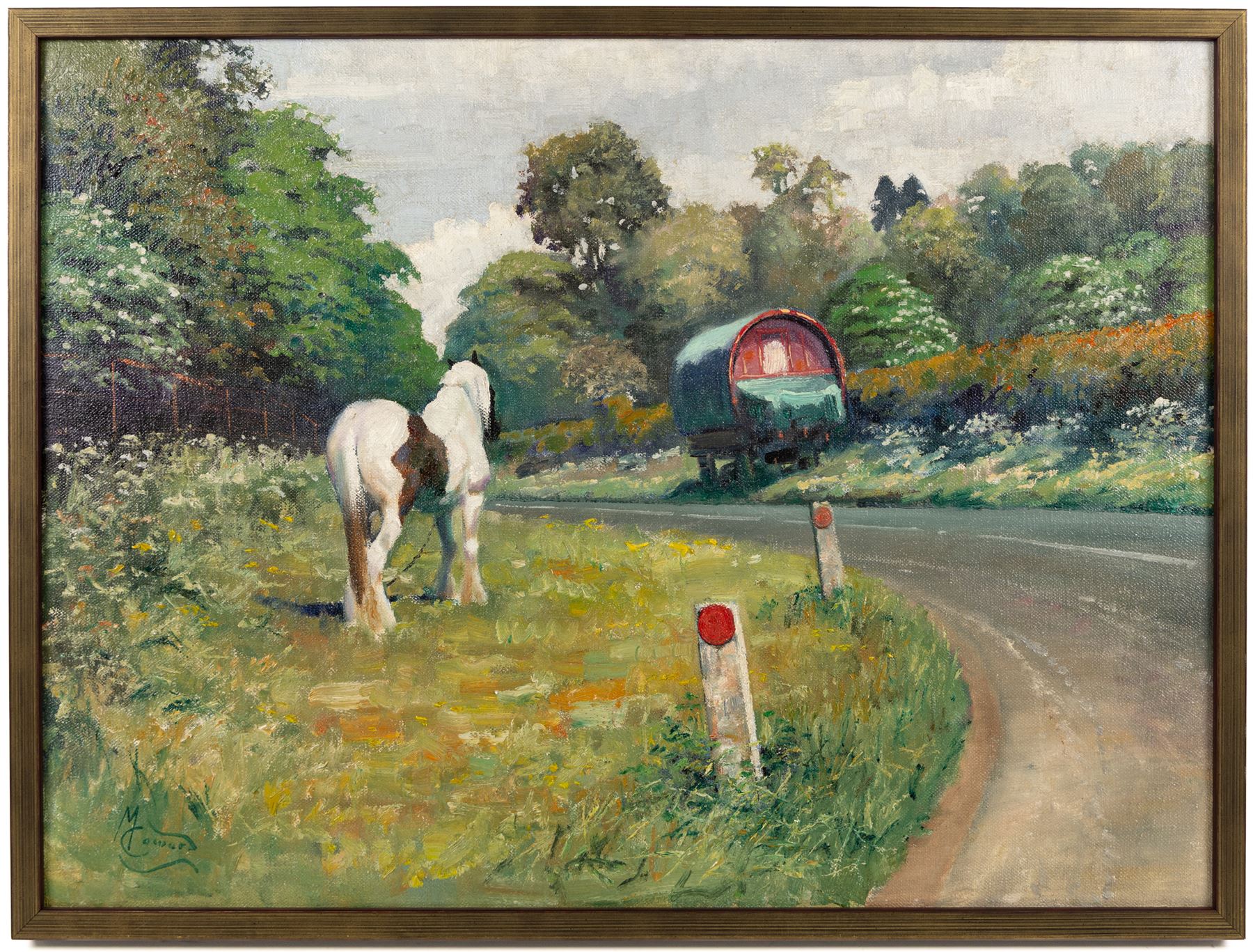 Malcolm Coward (British 1948-): Skewbald Horse, oil on canvas signed 44cm x 59.5cm