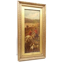 Attrib. William Henry Hopkins (British 1825-1892): 'The Whipper In', oil on panel bears signature 68cm x 25cm