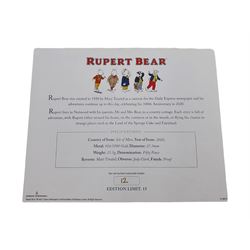 Queen Elizabeth II Isle of Man 2020 'Rupert Bear' gold proof fifty pence coin set, each 22ct gold coin weighs 15.5 grams, cased with certificate