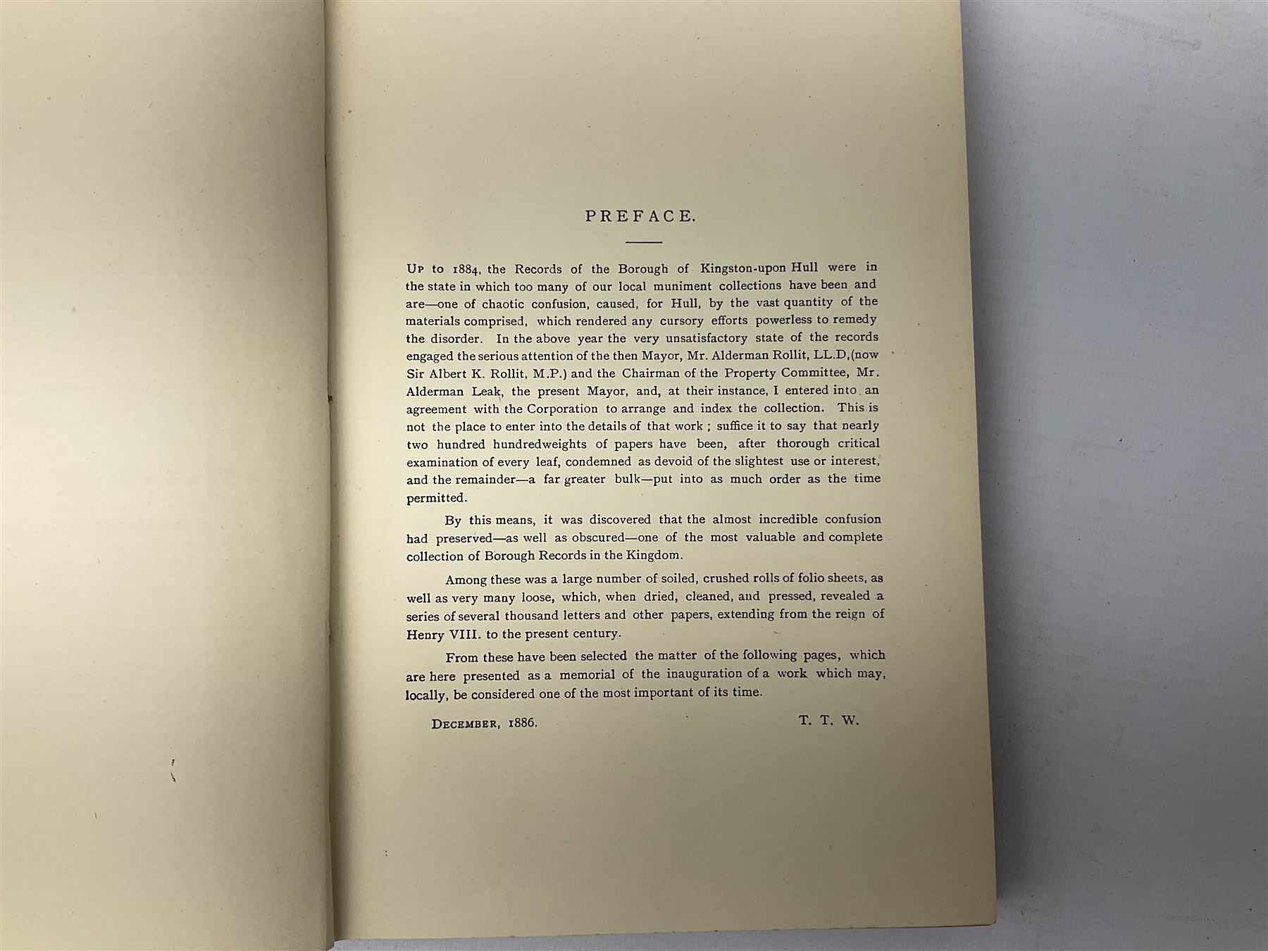 Tickell Rev. John: The History of the Town and County of Kingston upon Hull. 1798 Hull. Linen backed frontispiece and other engraved plates. Rebound in quarter calf with blue boards, marbled edges and new end papers; together with T. Tindall Wildridge: The Hull Letters. Ndc1886 (2)