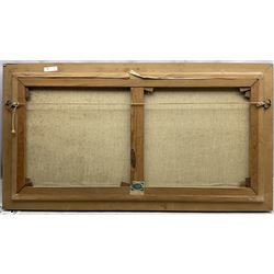 Edgar Freyberg (German 1927-2017): 'Surf' Waves Breaking on a Crag, oil on canvas signed, titled on label verso 50cm x 100cm