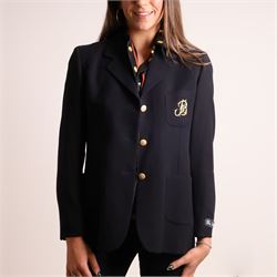 Burberrys – navy wool blazer and silk shirt, the blazer made in England, with gilt Burberr...
